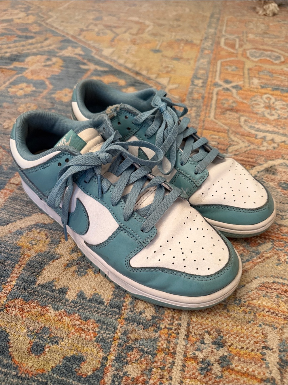 Nike Dunk Low Denim Turquoise/ white Men’s Size 9